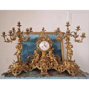 Napoleon III Gilt Bronze Fireplace Trim 