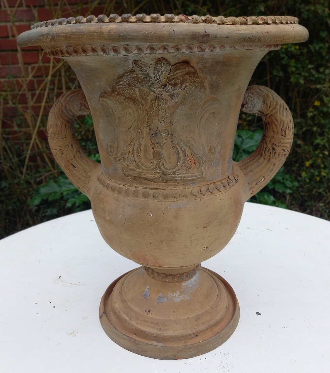 Pair Of Terracotta Vases, First Third Of The 19th Century-photo-1