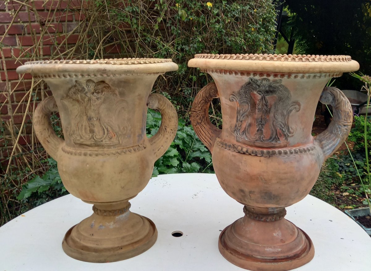 Pair Of Terracotta Vases, First Third Of The 19th Century