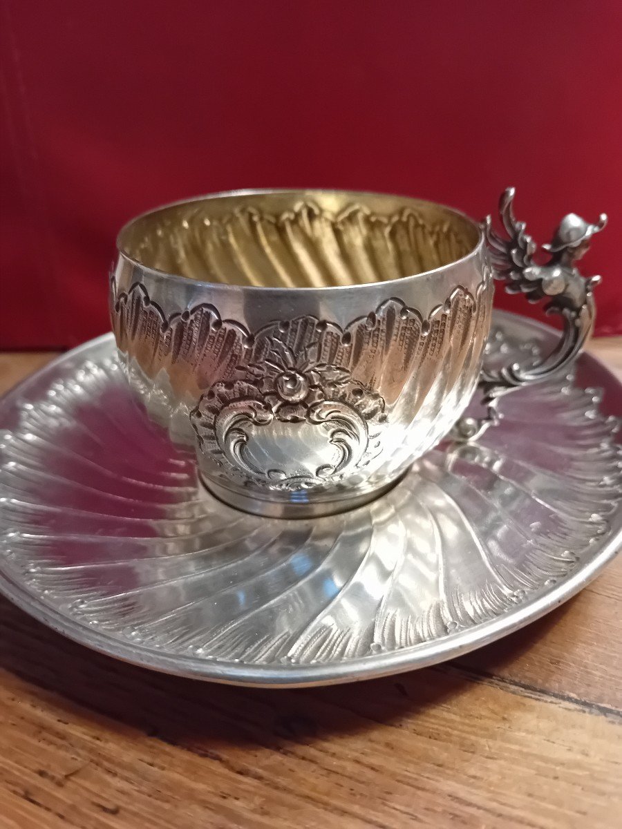 Tasse Et Soucoupe En Argent -photo-2