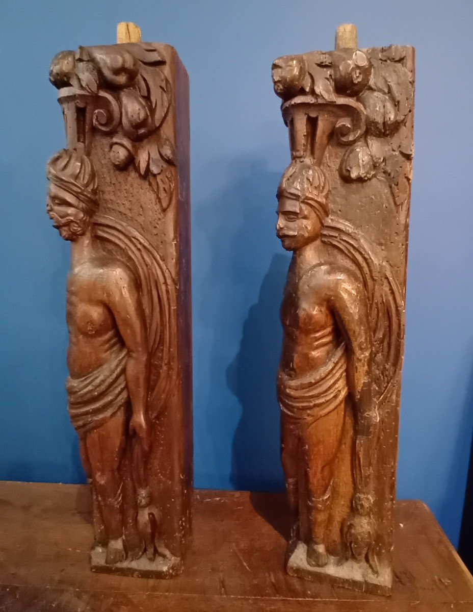 17th Century Wooden Atlantean Sculptures -photo-6