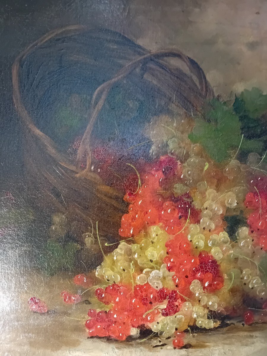 Redcurrants In Bouquet Oil On Canvas -photo-3