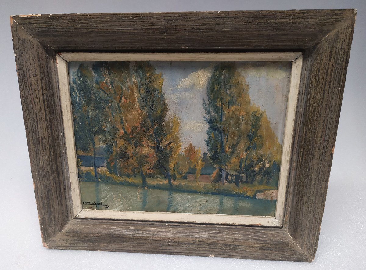Oils On Wooden Panel – Edmond Delphaut – 20th Century.-photo-5