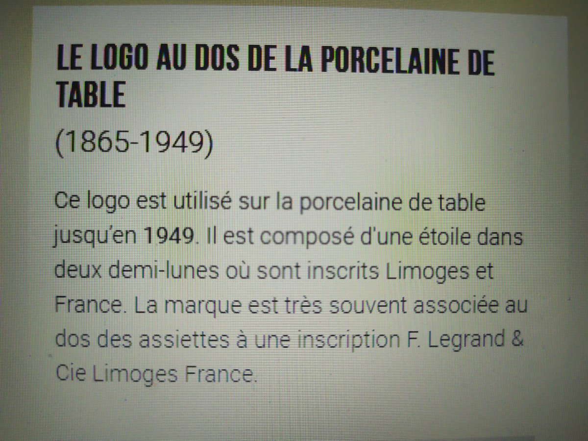 Porcelaine De Limoges – Art De  La Table  – 1ère Moitié Du XXème Siècle.-photo-2