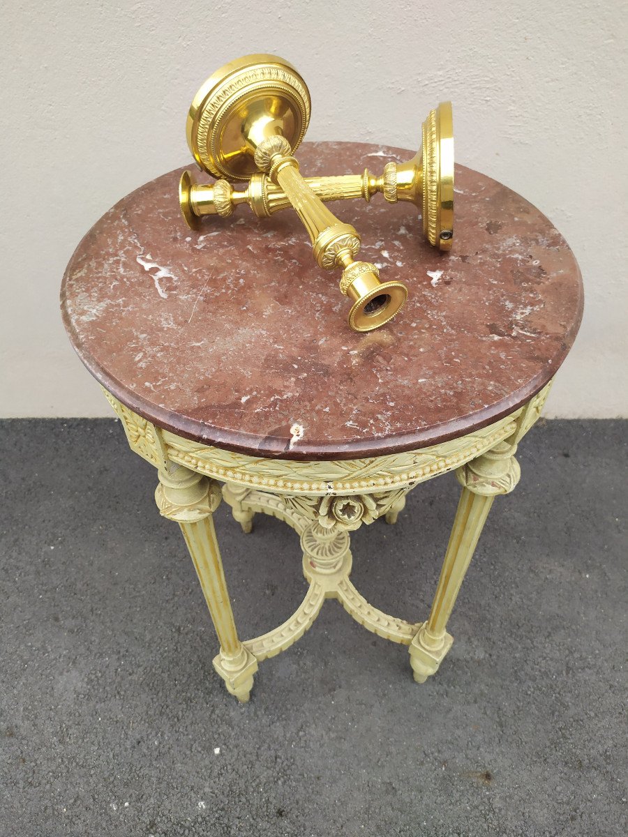 Small Louis XVI Style Gueridon – 20th Century.-photo-1