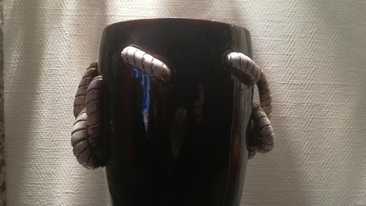 Vase Art Déco En Faience Vernissee – Bosch-photo-1