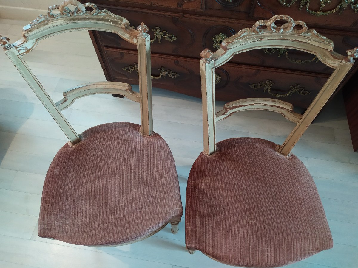 Paire De Chaises De Style Louis XVI.-photo-2