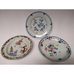 Chine XVIIIème Siècle – Assiettes Porcelaine.