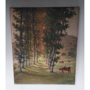 Oil On Wood Panel Signed L. Quivy – 20th Century.