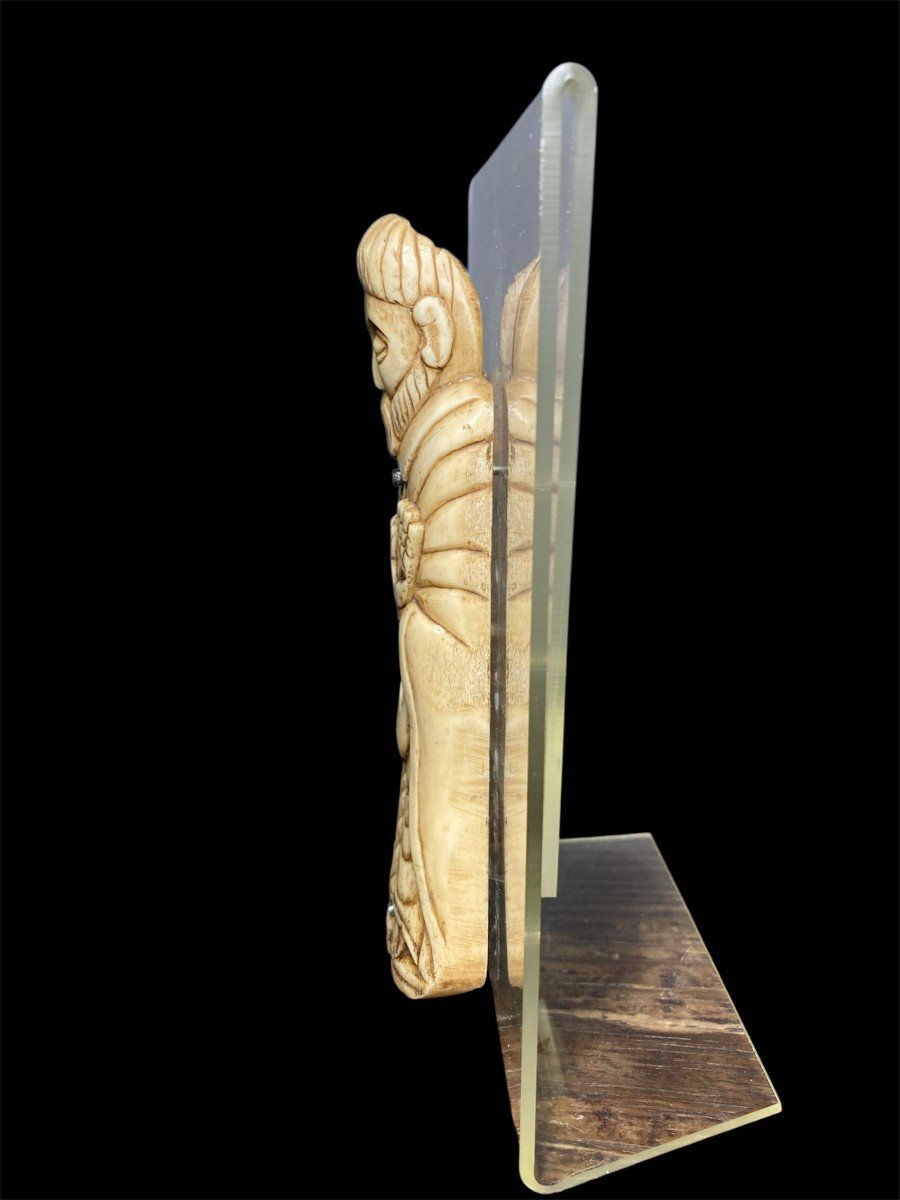 12th Century - Meuse - Bone - Poupèe De Chasse Depicting Religious Figure-photo-2