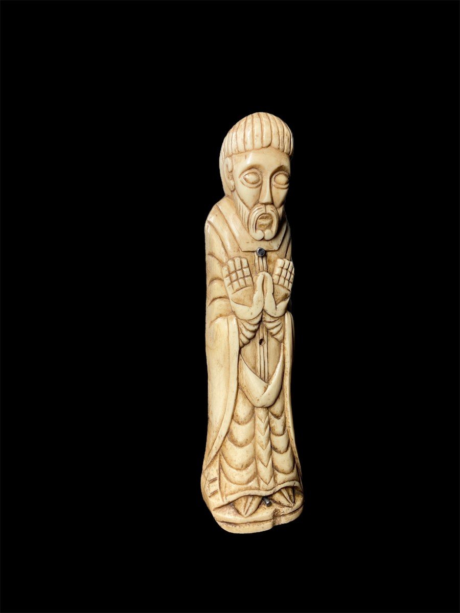 12th Century - Meuse - Bone - Poupèe De Chasse Depicting Religious Figure-photo-4