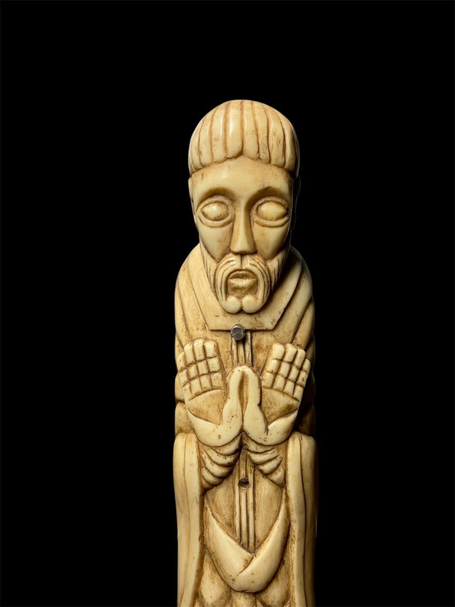 12th Century - Meuse - Bone - Poupèe De Chasse Depicting Religious Figure-photo-6