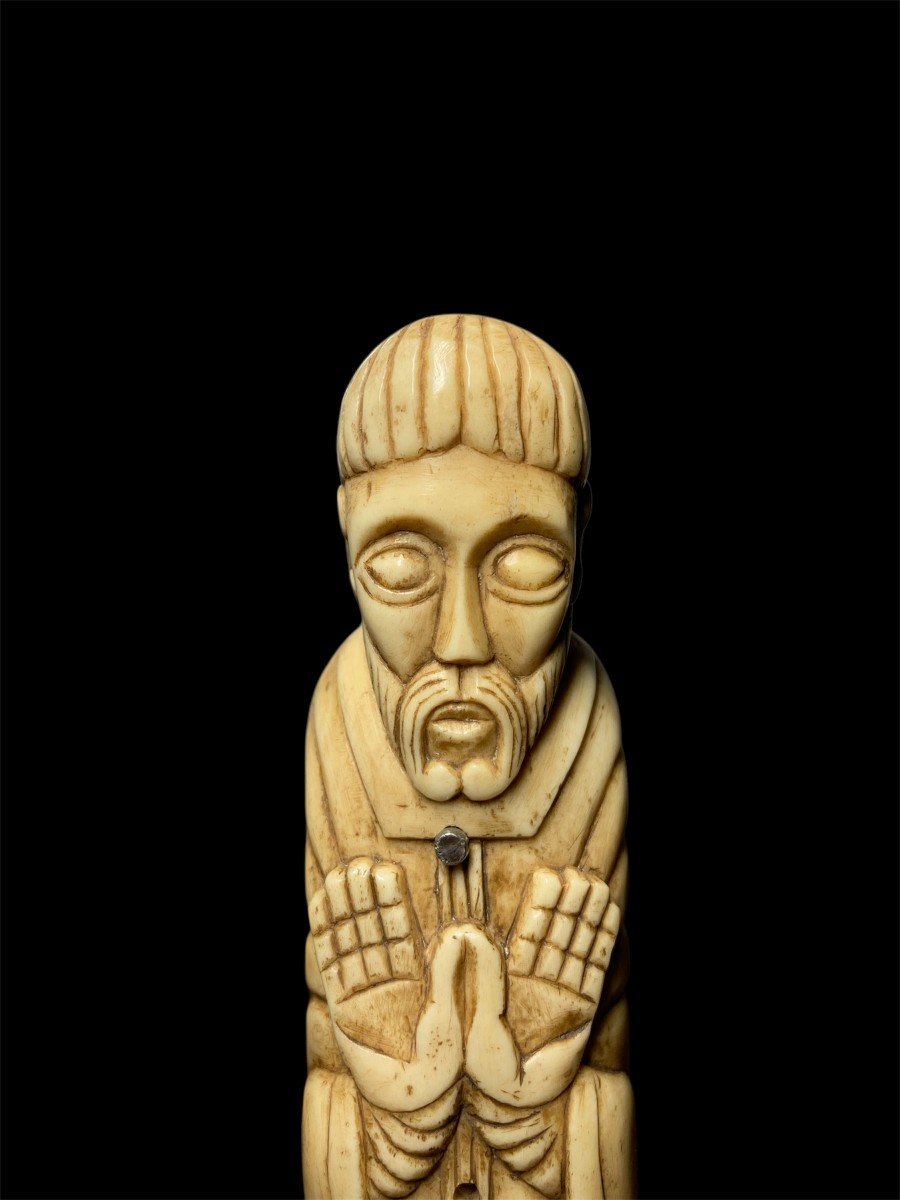 12th Century - Meuse - Bone - Poupèe De Chasse Depicting Religious Figure-photo-7