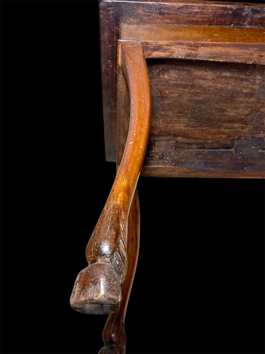 XVIII Siècle - Table Basse Siennois En Bois De Cerisier Marqueté-photo-6