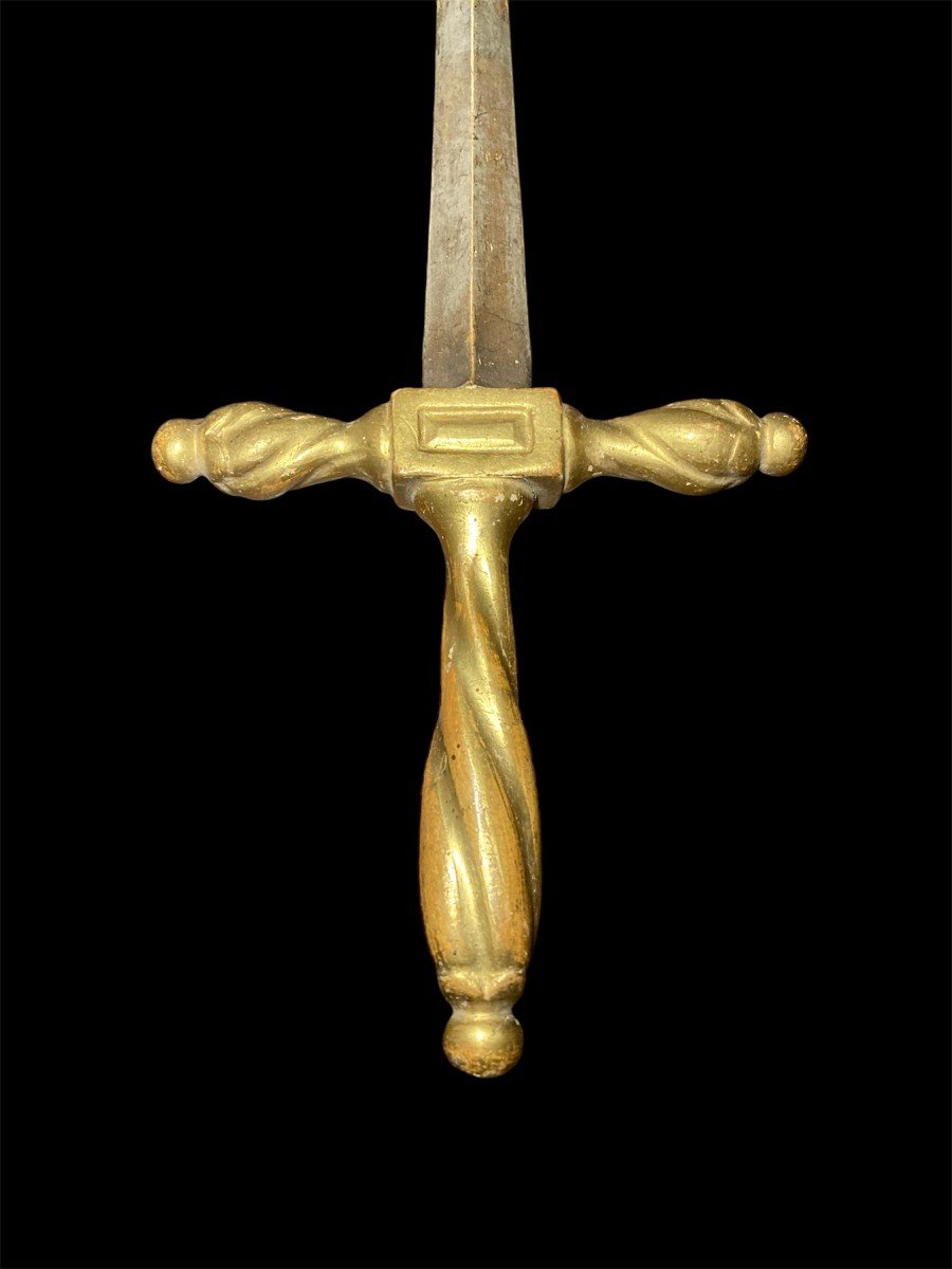 18th Century - Gilded And Silvered Wood Sword-photo-2