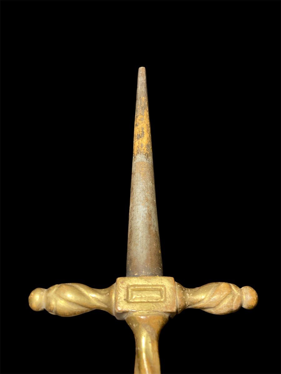 18th Century - Gilded And Silvered Wood Sword-photo-2