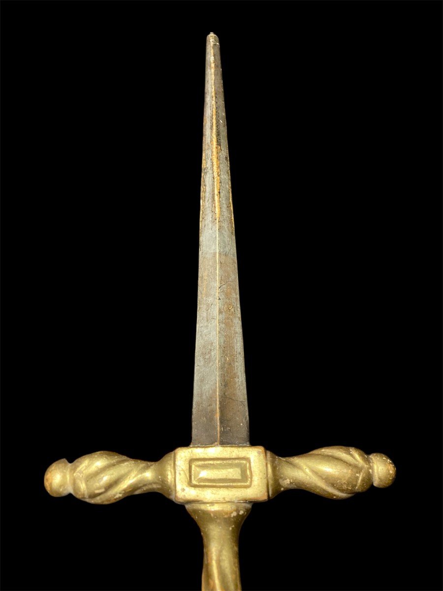 18th Century - Gilded And Silvered Wood Sword-photo-4