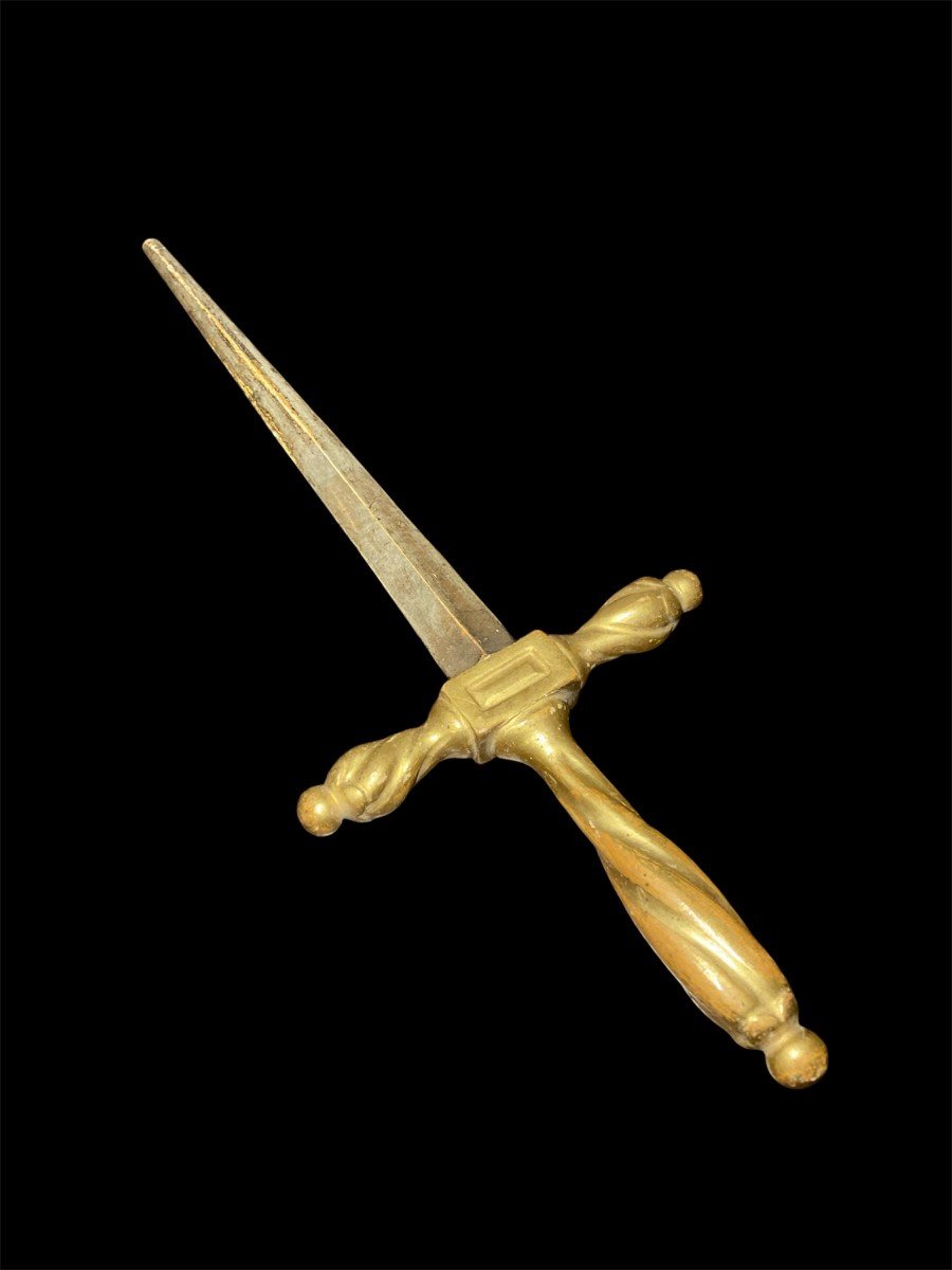 18th Century - Gilded And Silvered Wood Sword