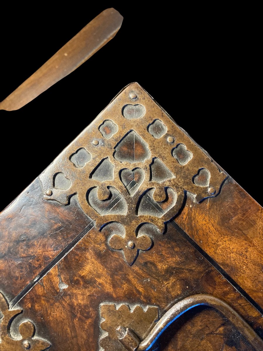 17th Century - Venetian Casket In Walnut Veneer And Ebony-photo-4