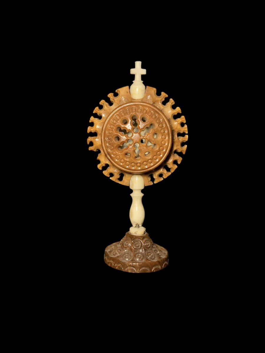 End Of The 18th Century - Bone And Boxwood Reliquary-photo-3