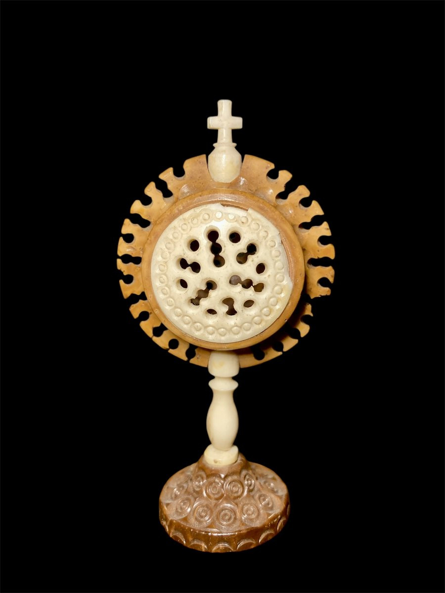 End Of The 18th Century - Bone And Boxwood Reliquary-photo-7