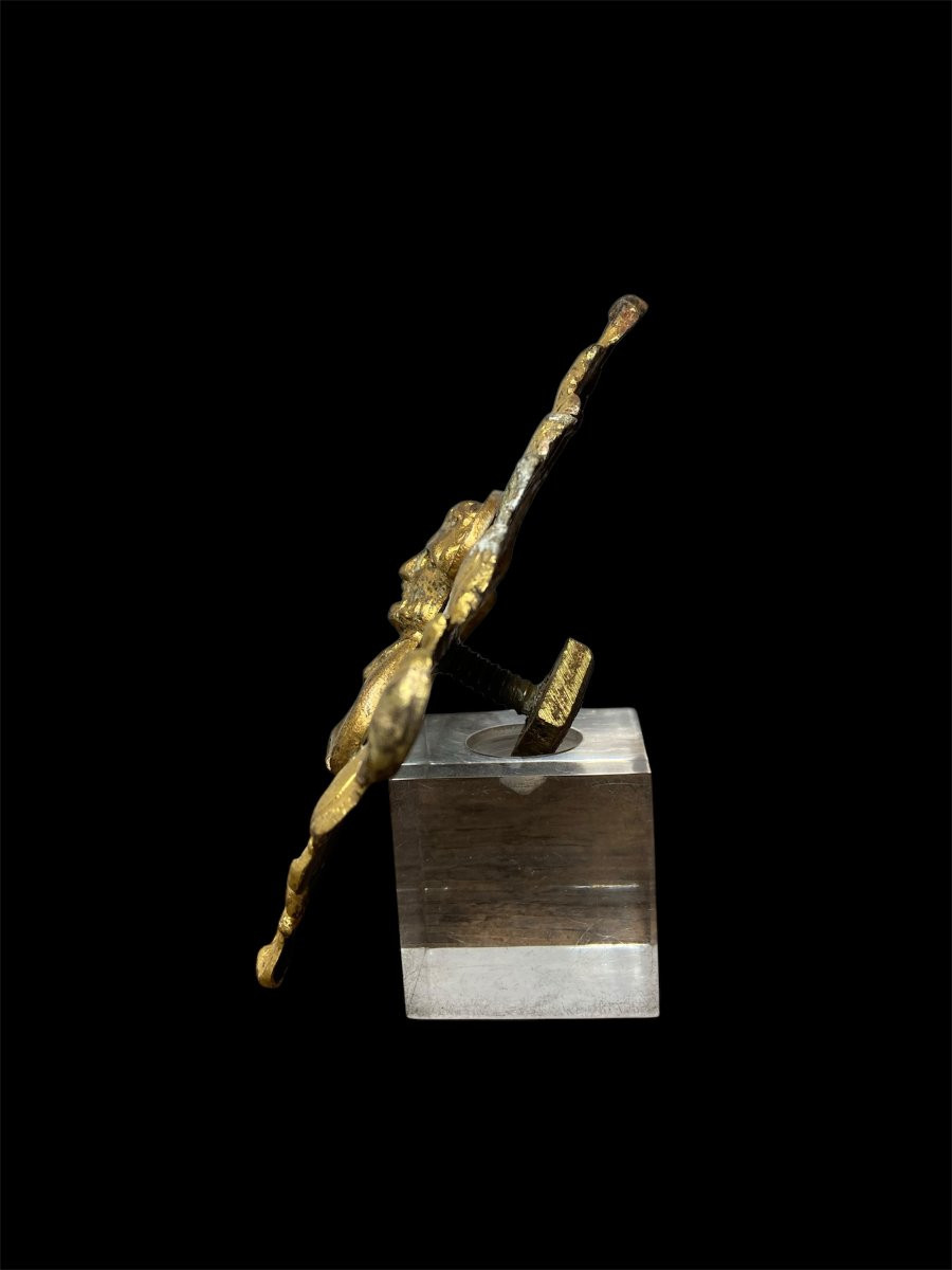 XVIII Siècle - Bronze Doré - Plaque Représentant Un Apôtre-photo-4