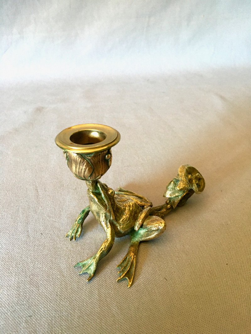 Art Nouveau Hand Candlestick-photo-3