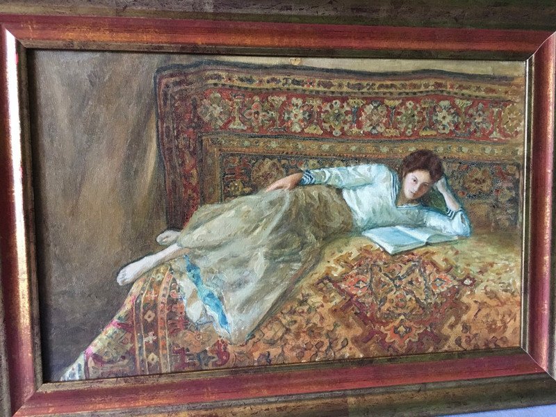 Painting Young Woman Lying Down-photo-2