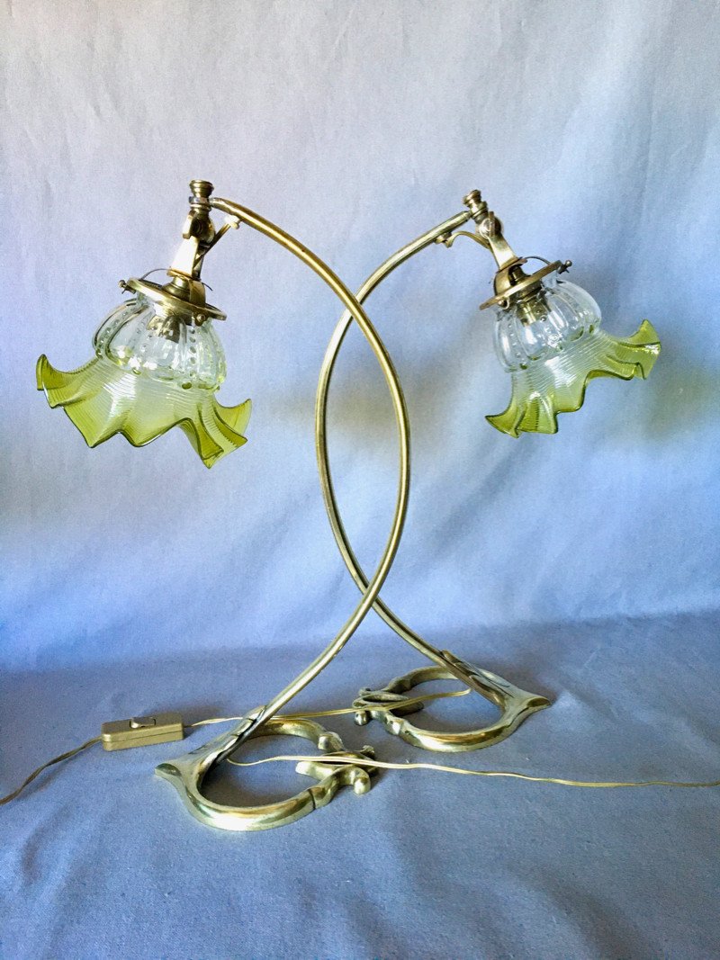 Paire De Lampes Coeur Art Nouveau-photo-4