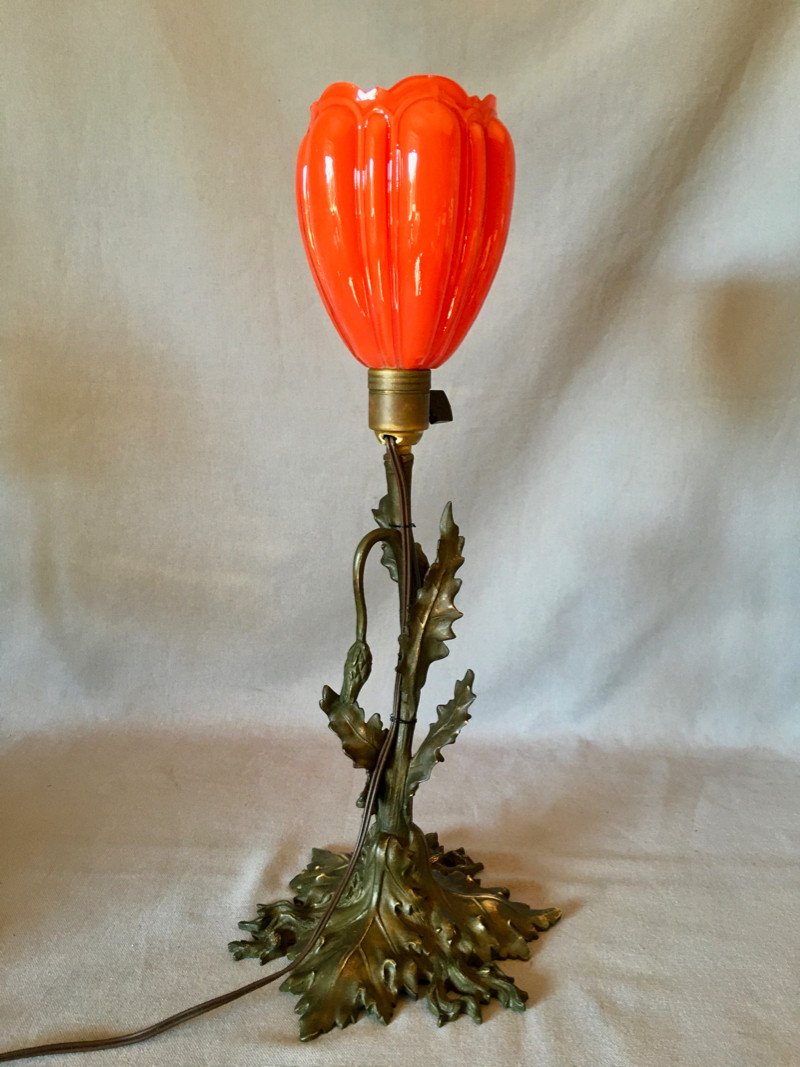 Lampe Pavot Art Nouveau-photo-2