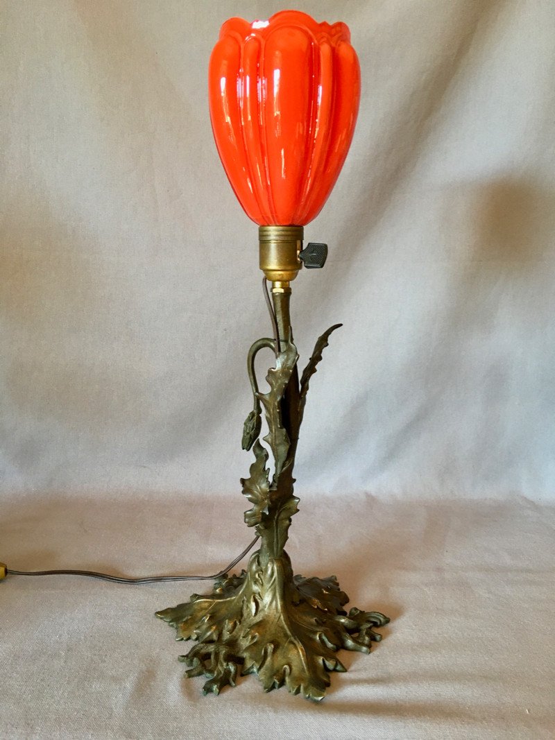Lampe Pavot Art Nouveau-photo-3