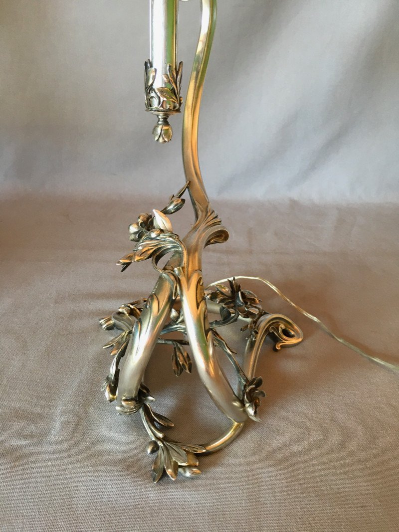 Art Nouveau Lamp In Sterling Silver-photo-5