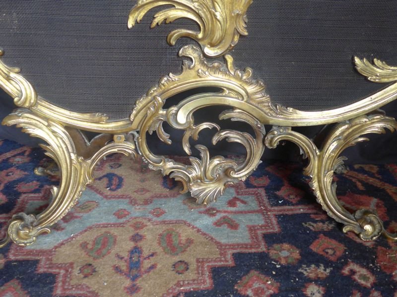  Pare Etincelles Style Louis XV  d' Epoque Fin XIXe--photo-1