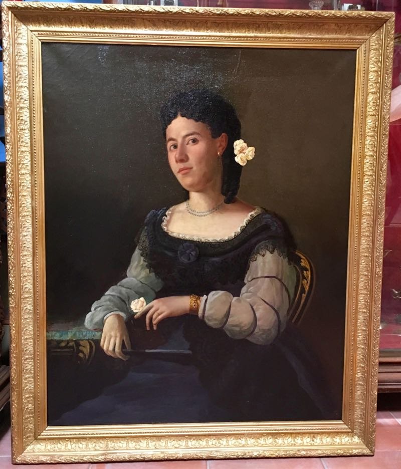 19th C Large Portrait Of A Lady