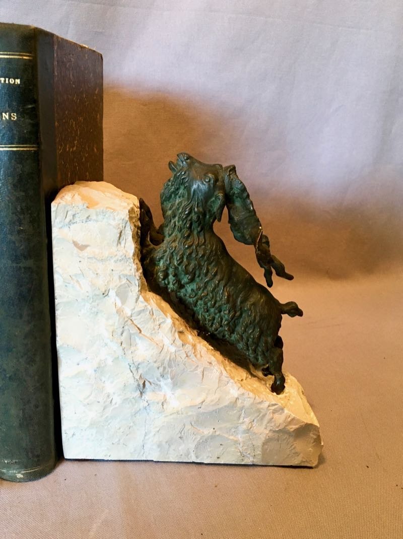 Ibexes In Bronze Bookend-photo-3