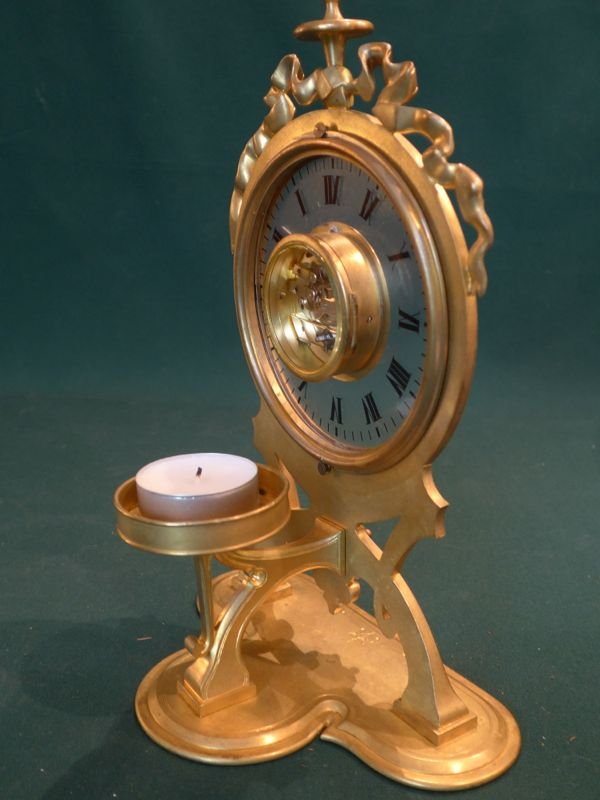 Nightlight Clock Late Nineteenth Gilt Bronze-photo-1