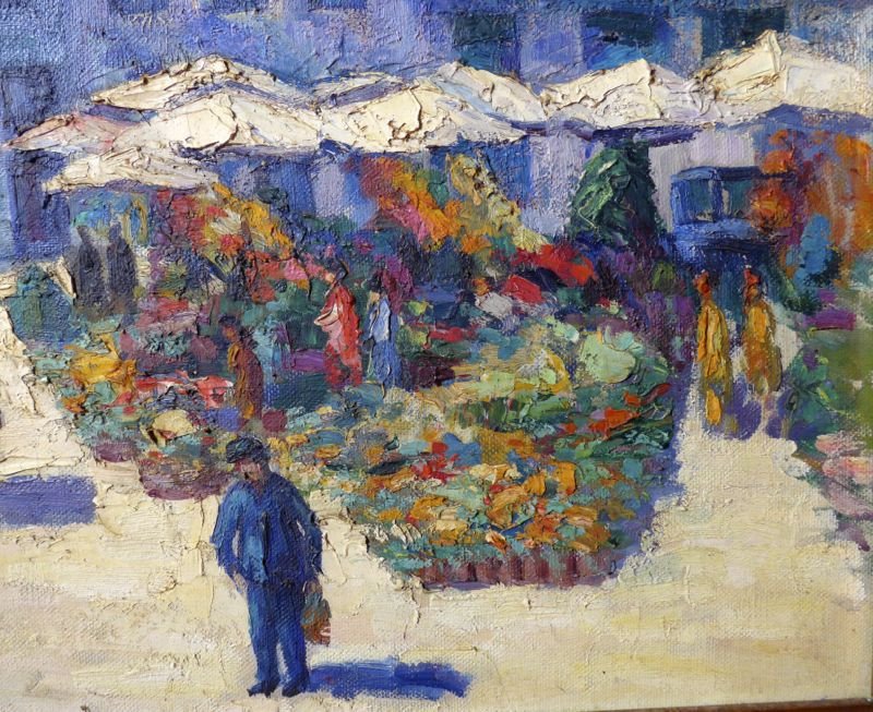 Flower Market Grand Place De Bruxelles Signed Georges Daumerie-photo-4