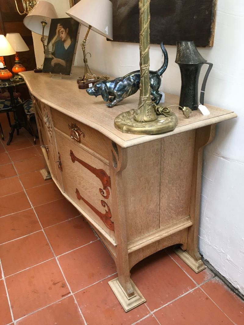 Art Nouveau Sideboard In Lightened Oak-photo-3