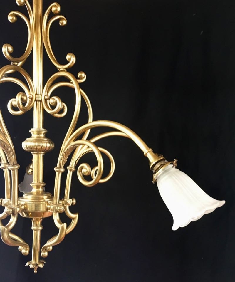 Large Dutch Style Chandelier Early Twentieth-photo-2