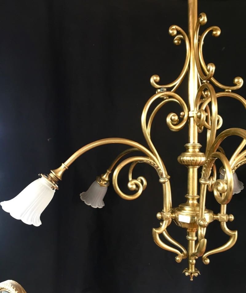 Large Dutch Style Chandelier Early Twentieth-photo-3