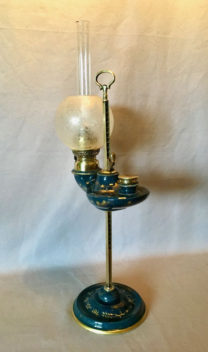 Mid 19th Century Oil / Petrol Lamp-photo-2