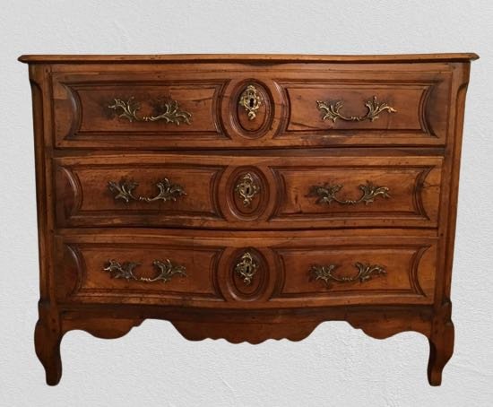 Louis XV Curved Commode In Walnut Eighteenth-photo-2