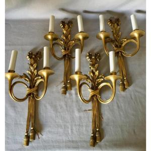 Set Of 4 Louis XVI Style Wall Lights