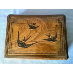 Olive Wood Mother Of Pearl Token Box