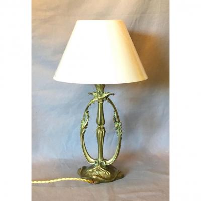 Art Nouveau Gilt Bronze Lamp
