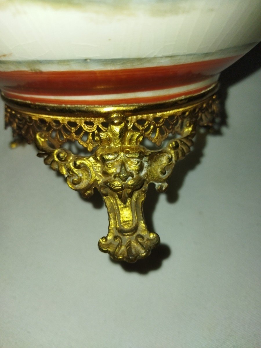 Japanese-style Flowerpot On Tripod Base In Gilded Bronze, 19th Century-photo-1