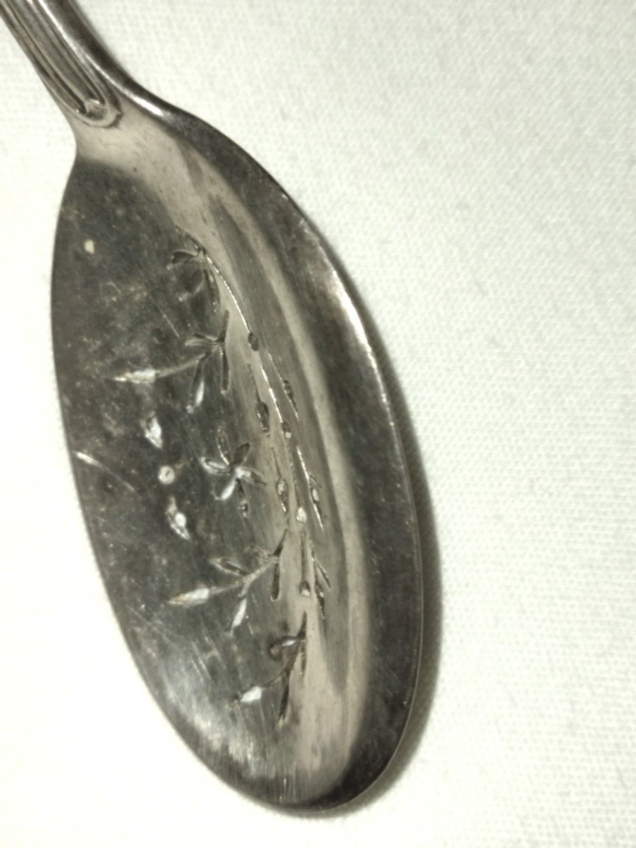 Christofle Antique Silver Plated Sorbet Spoon-photo-4