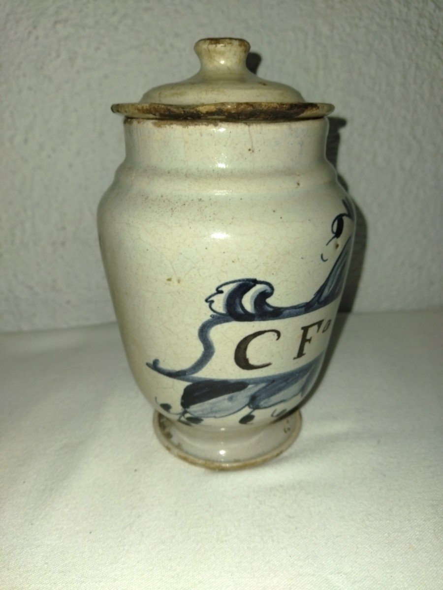 Antique Apothecary Jar "alkermes" Ointment Pharmacy Jar XVIII-photo-4