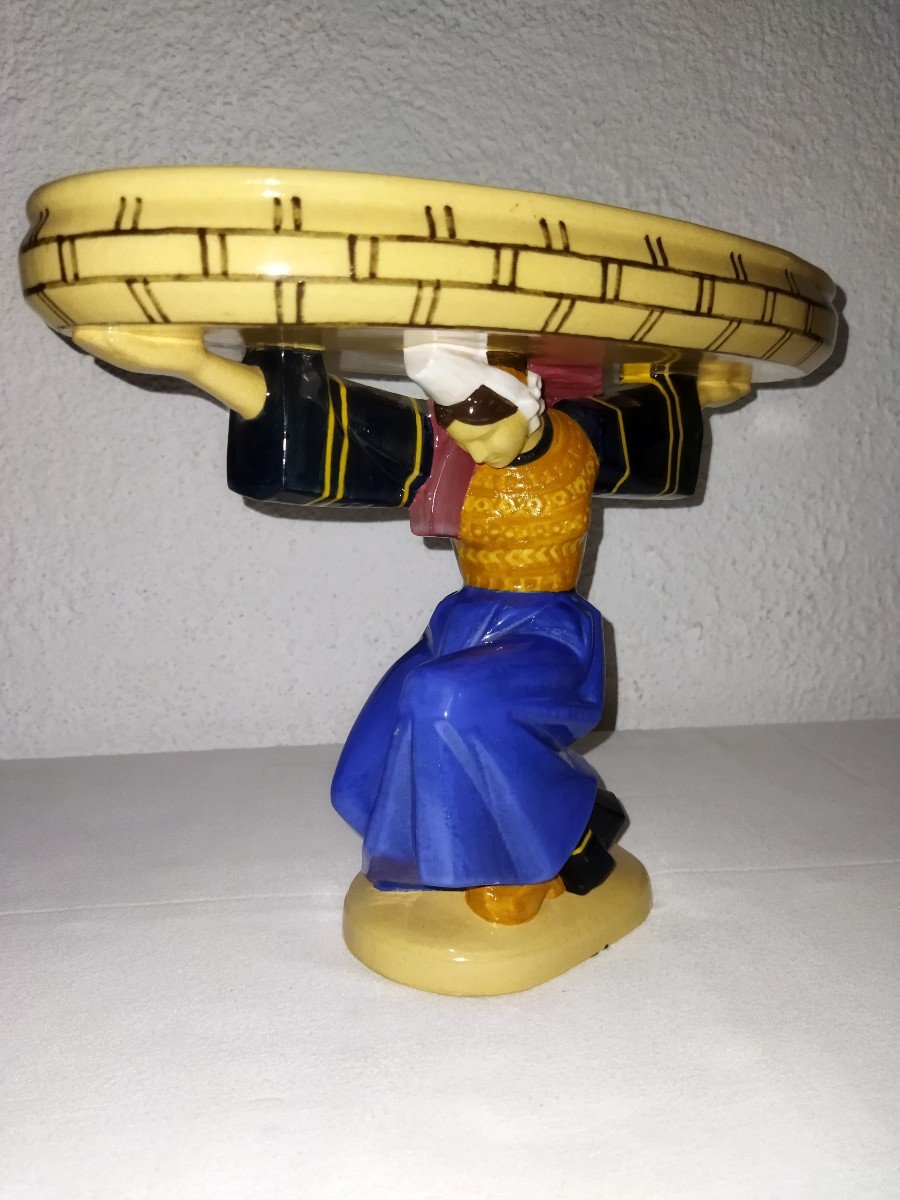 Henriot Quimper "bigouden" Art Deco Ceramic Centerpiece By Charles Maillard-photo-8