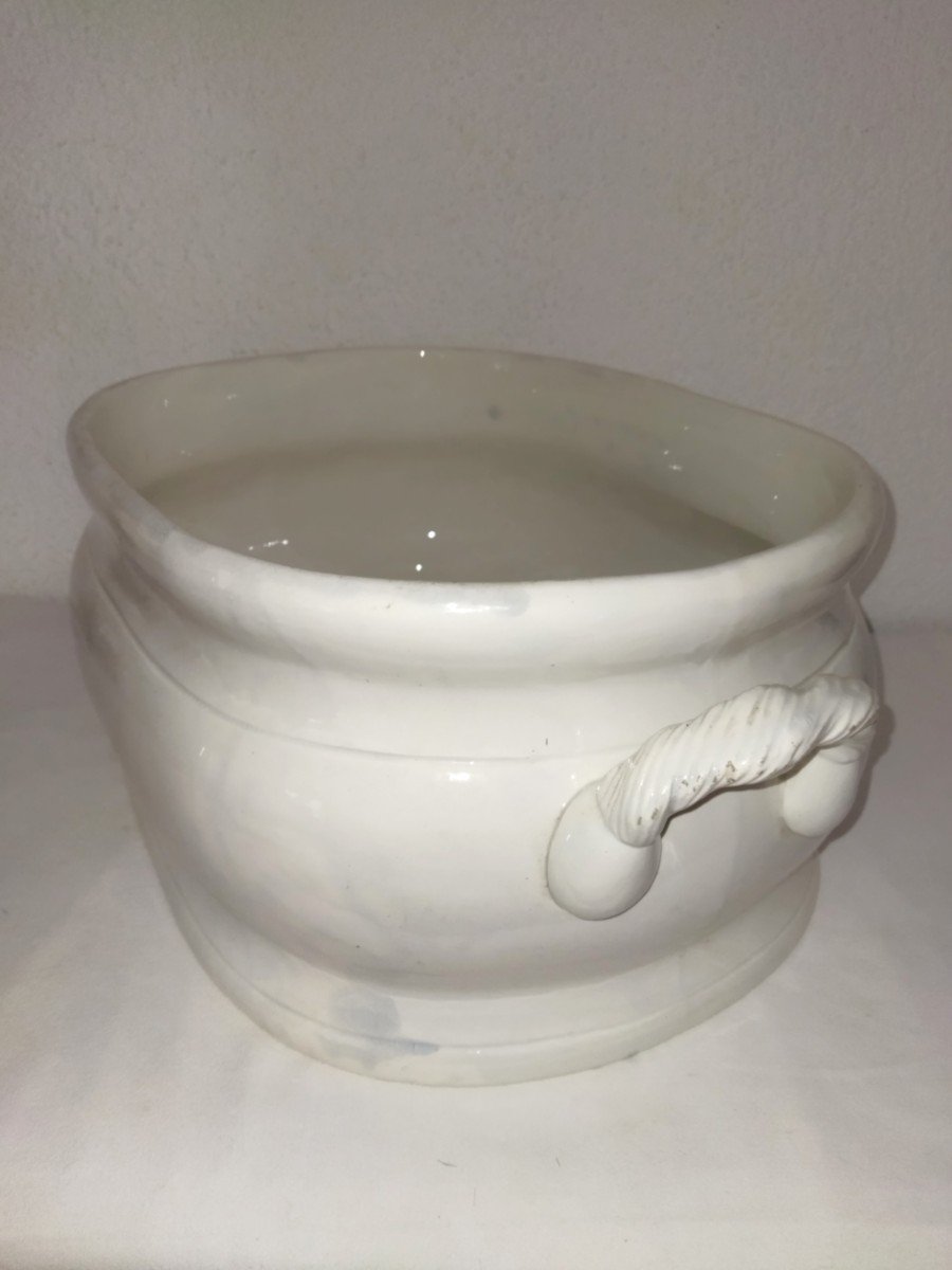 Old Bordeaux Large Oval Planter In Glazed Ceramic XIX-photo-3